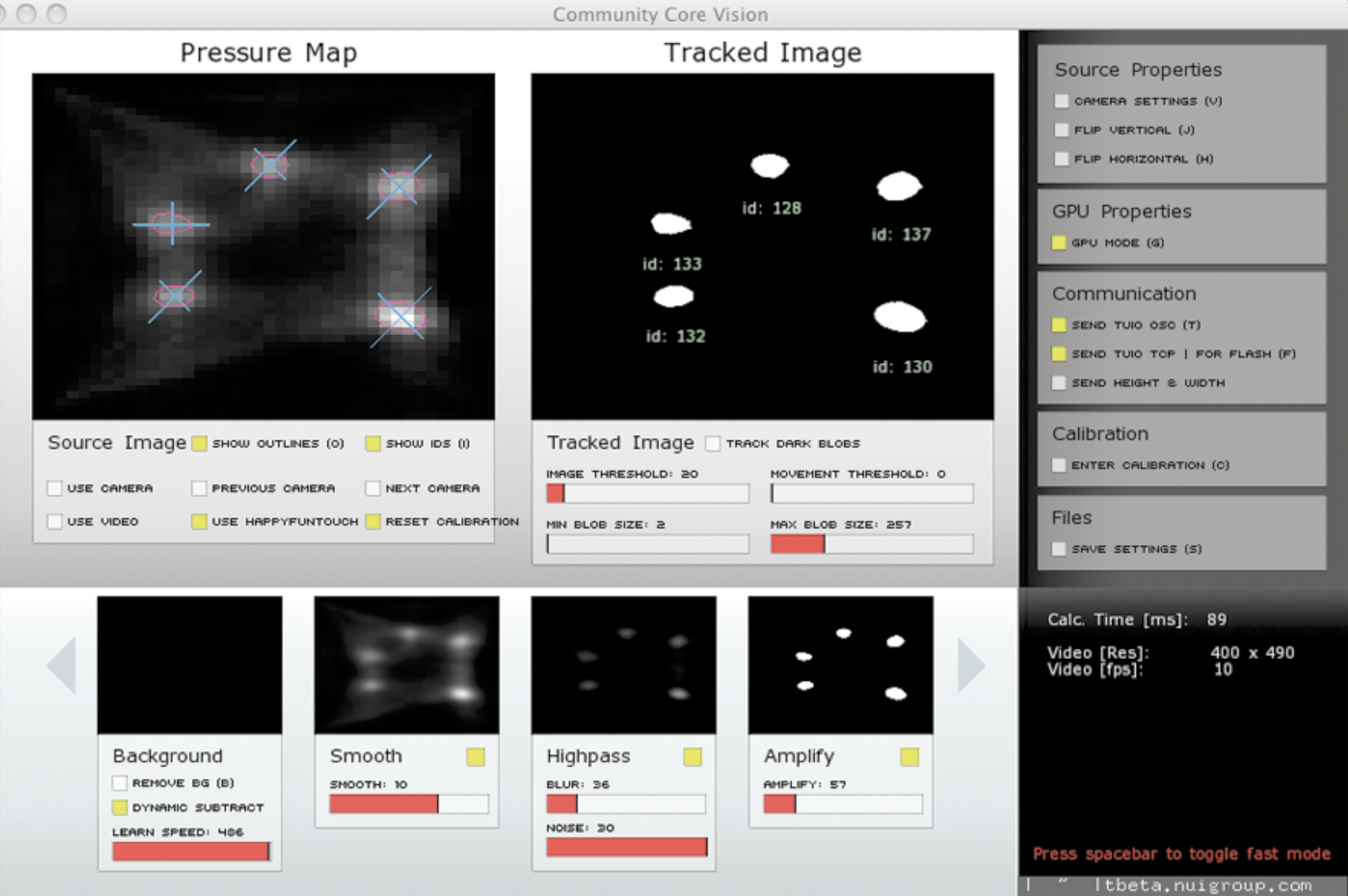 Scanning FTIR vision pipeline